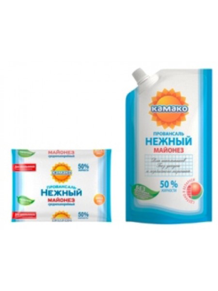 Майонез Провансаль Нежный 50% дой-пак 400г*12шт Камако Майонез Провансаль Нежный 50% дой-пак 400г*12шт Камако